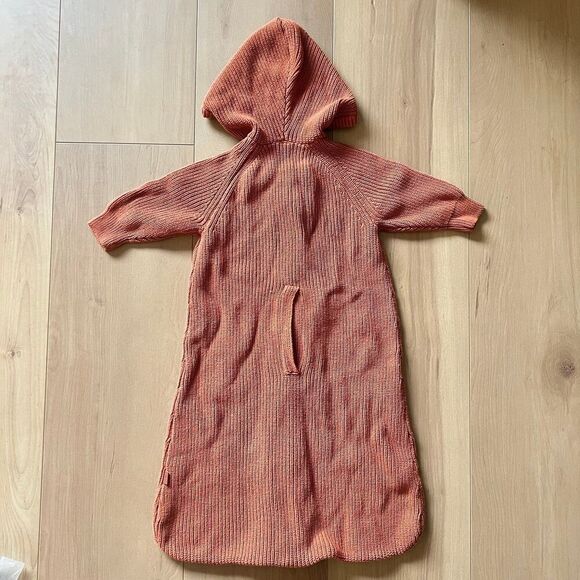 NWT Goumi Kids Knit Wearable Baby Blanket Clay SZ L Orange Organic Cotton Sack - Picture 3 of 3